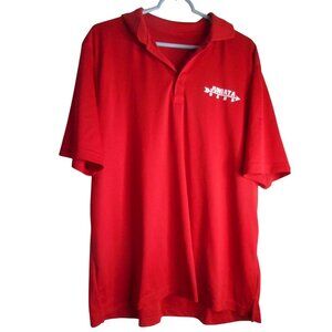 Red White Knit Sz M/L  Juniata Band lolo Polo shirt Short sleeves